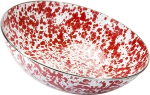 Red Splatter Ceramic Bowl PNG Image