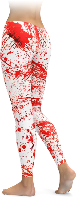 Red Splatter Leggings PNG Image