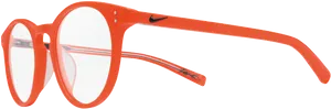 Red Sports Brand Eyeglasses PNG Image