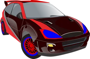 Red Sports Car Illustration PNG Image