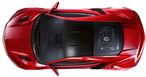 Red Sports Car Top View PNG Image