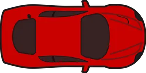 Red Sports Car Top View Vector PNG Image