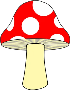 Red Spotted Mushroom Cartoon PNG Image