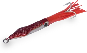 Red Squid Fishing Lure PNG Image