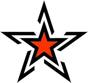 Red Star Black Background Tattoo Design PNG Image