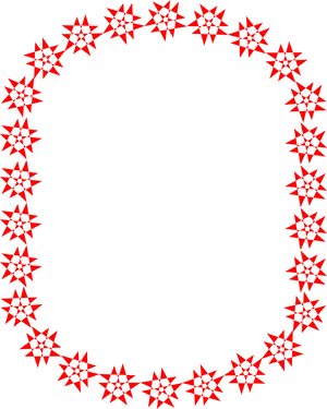 Red Star Frame Design PNG Image