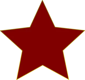 Red Star Gold Trim PNG Image