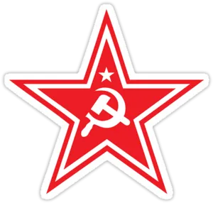 Red Star Logowith Hammerand Sickle PNG Image