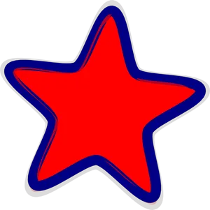 Red Starwith Blue Outline PNG Image