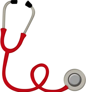 Red Stethoscope Black Background PNG Image