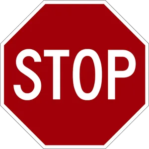 Red Stop Sign Octagon PNG Image