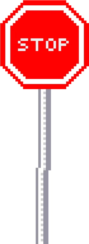 Red Stop Sign Pixel Art PNG Image