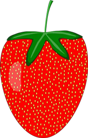 Red Strawberry Cartoon Illustration PNG Image