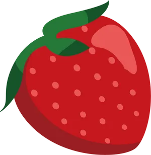 Red Strawberry Cartoon Illustration PNG Image