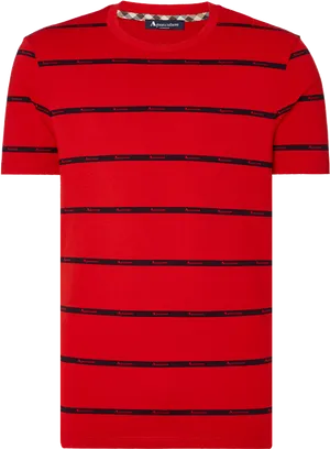 Red Striped Crewneck T Shirt PNG Image