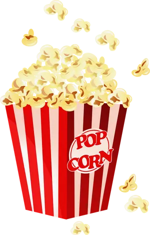 Red Striped Popcorn Box Clipart PNG Image