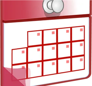 Red Styled Calendar Clipart PNG Image