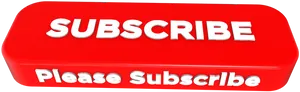 Red Subscribe Button3 D PNG Image