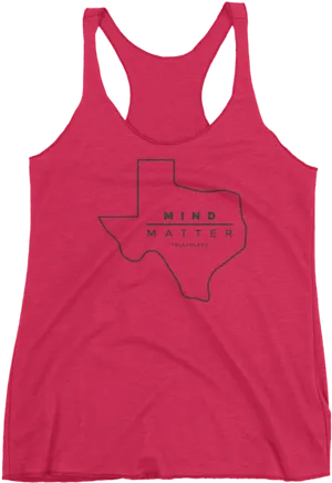 Red Tank Top Texas Mind Over Matter PNG Image