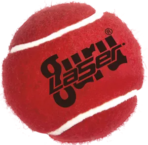 Red Tennis Ballwith Logo PNG Image