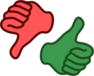 Red Thumbs Down Green Thumbs Up PNG Image