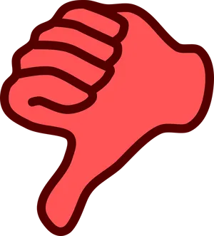 Red Thumbs Down Symbol PNG Image