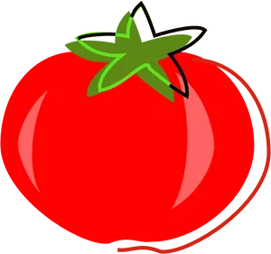 Red Tomato Cartoon Illustration PNG Image