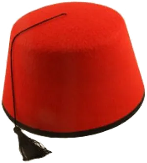 Red Traditional Fez Hat PNG Image