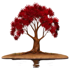 Red Tree By The River Png 16 PNG Image