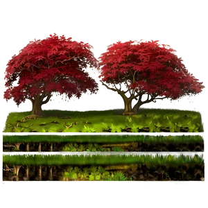 Red Tree In Mystical Forest Png Dqy86 PNG Image