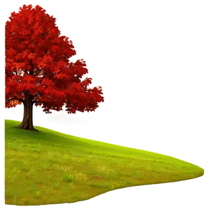 Red Tree On Hillside Png 06252024 PNG Image