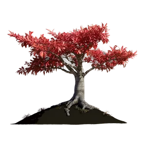 Red Tree On Hillside Png Erb PNG Image