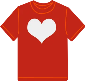 Red Tshirt White Heart Graphic PNG