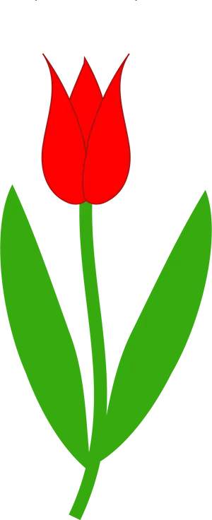 Red Tulip Simple Illustration PNG Image