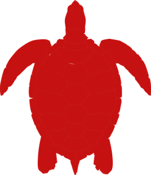 Red Turtle Silhouette PNG Image