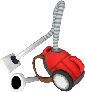 Red Vacuum Cleaner3 D Model PNG Image