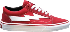 Red Vans Skate Shoe Side View PNG Image