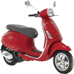 Red Vespa Scooter Profile View.png PNG Image