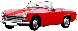 Red Vintage Convertible Sports Car PNG Image