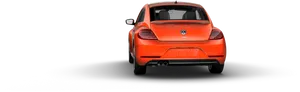 Red Volkswagen Hatchback Rear View PNG Image