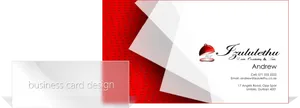 Red White Abstract Business Card Design PNG