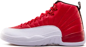 Red White Air Jordan12 Sneaker PNG Image