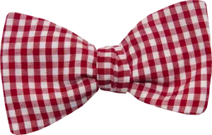 Red White Gingham Bow Tie PNG Image