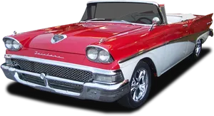 Red White Vintage Ford Thunderbird Convertible PNG Image