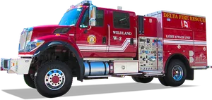 Red_ Wildland_ Fire_ Rescue_ Truck PNG Image