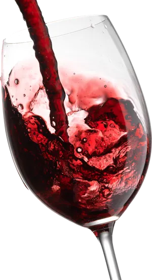 Red Wine Pouring Into Glass PNG Image