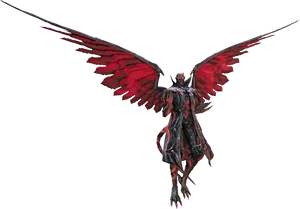 Red Winged Victory Angel Fantasy Art PNG Image