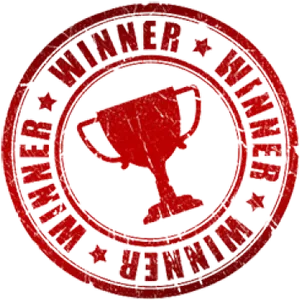 Red Winner Stamp Trophy Design PNG Image