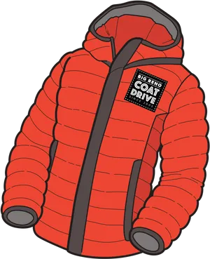 Red Winter Coat Illustration PNG Image