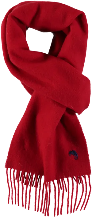 Red Wool Scarfwith Fringe PNG Image